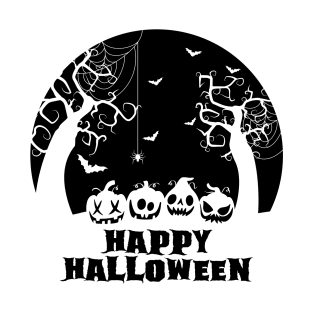 Happy Halloween Pumpkins Black T-Shirt