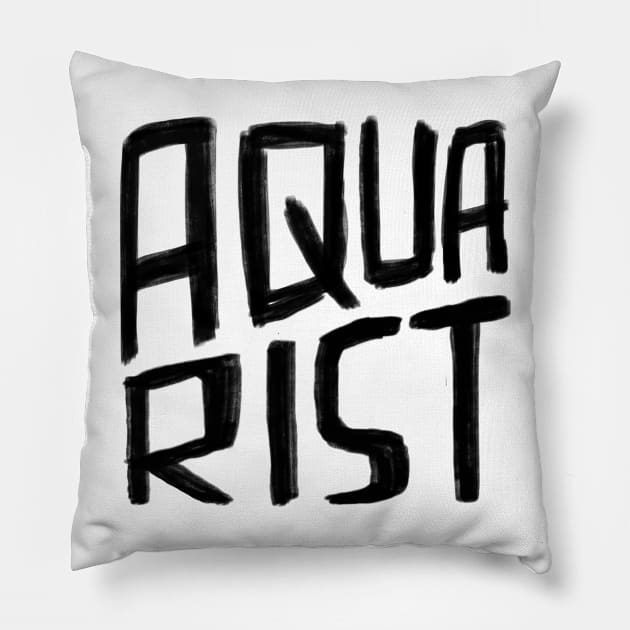 Aquarium aquarist Pillow by badlydrawnbabe