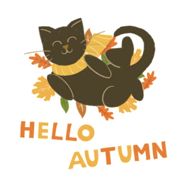 Hello Autumn cat by AbbyCatAtelier