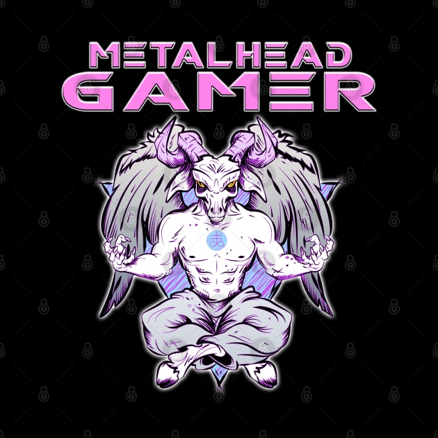 Metalhead Gamer Baphomet Meditate Pink by Shawnsonart