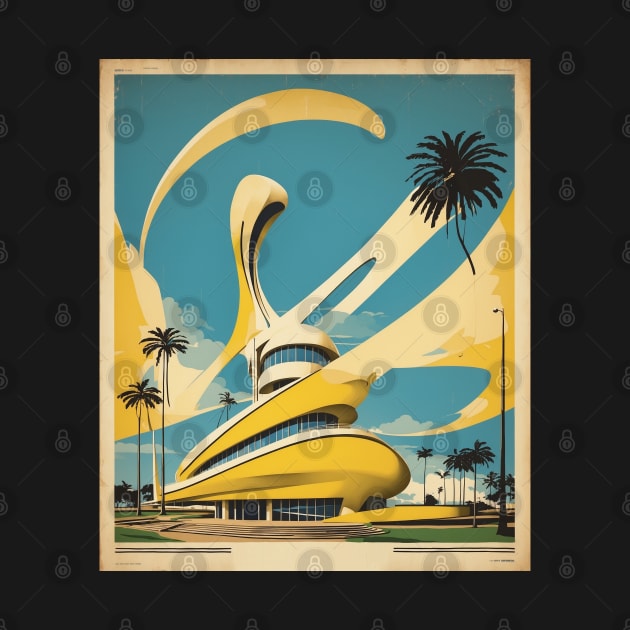 Museu Oscar Niemeyer Curitiba Brazil Vintage Tourism Travel Poster Art by TravelersGems