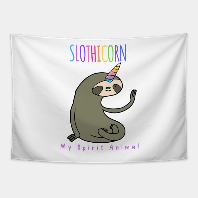 Sloth Unicorn Slothicorn Spirit Animal Tapestry by meganelaine092