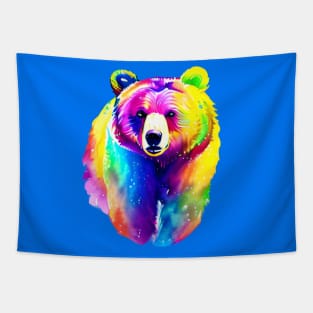 Momma Bear with Blue Background Tapestry