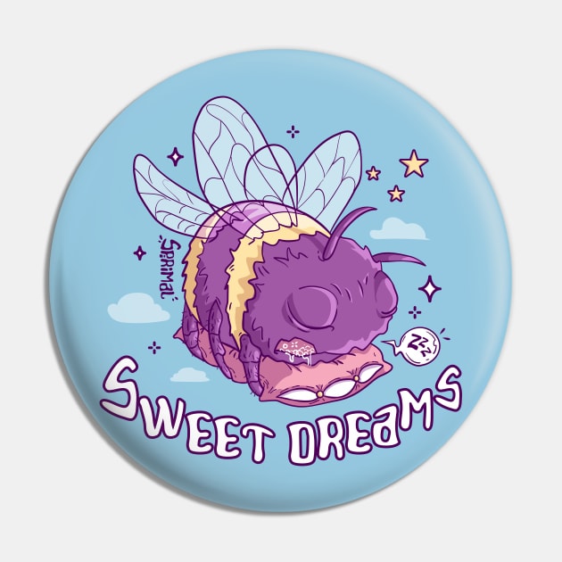 Sweet Dreams Are Made of Bees - Buzzing Slumber Illustration Pin by SPIRIMAL