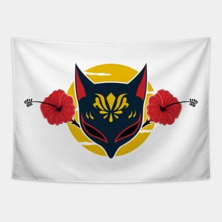 Japanese kitsune mask Tapestry