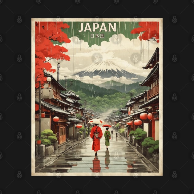 Kyoto Japan Rainy Day Vintage Travel Tourism by TravelersGems