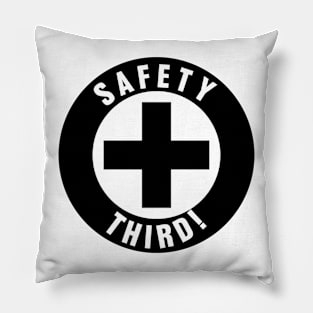 Safety Third, Safety 3rd Funny Hard Hat Sticker, July 4th,Fireworks Joke Funny Independence Day Pillow