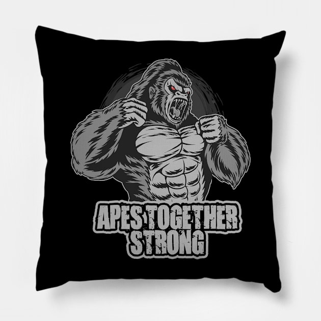 Apes Together Strong Gme Amc Ape Gorilla To the moon Pillow by JayD World