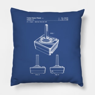 Joystick Patent - Retro Gamer Gaming Streamer Art - Blueprint Pillow