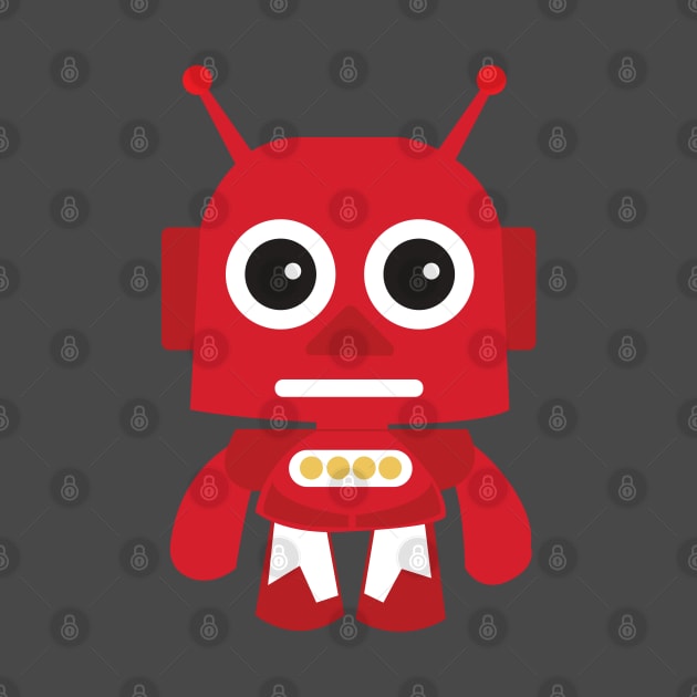 Cute Red Retro Robot by Hedgie Designs