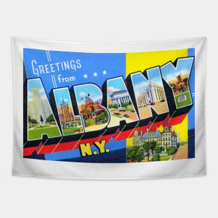Greetings from Albany, New York - Vintage Large Letter Postcard Tapestry
