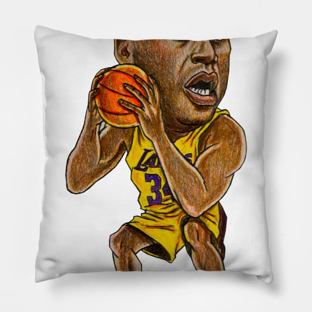 LA Shaq Caricature Pillow by tabslabred