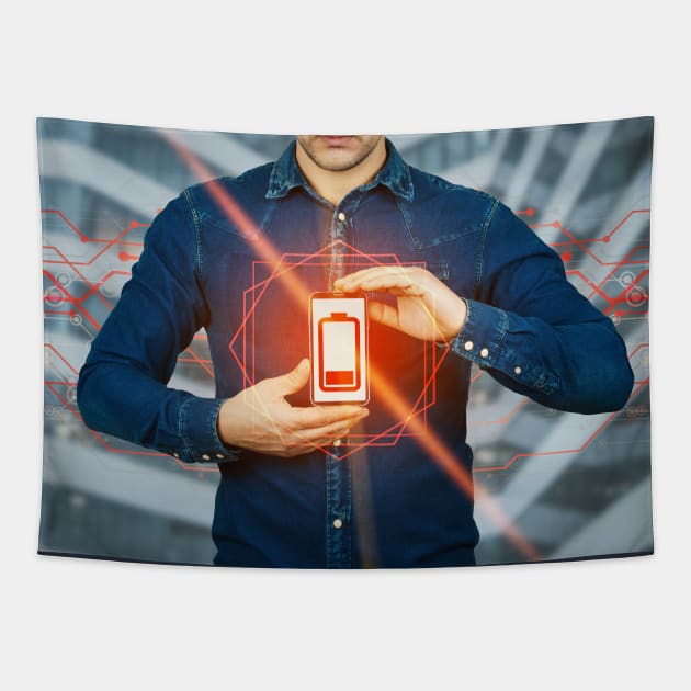 low battery Tapestry by 1STunningArt