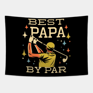 Best Papa By Par Funny Golf Dad Grandpa Father Tapestry