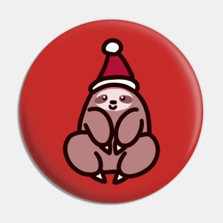 Santa Hat Sloth Pin