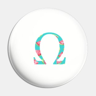 Omega Watermelon Letter Pin