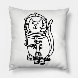 Space Captain Yellow Cat Astronaut Outline Pillow