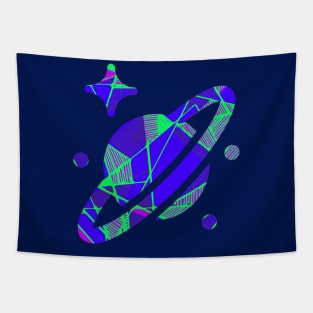 Planet galaxy space design geometric Tapestry
