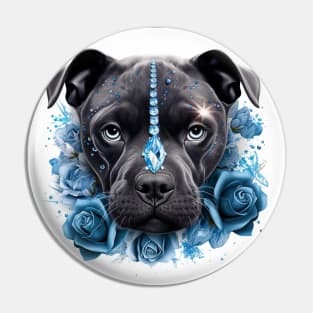 Crystal Staffy Pin