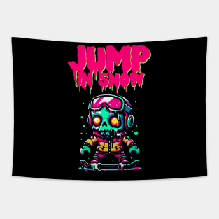 Zombie Snowboarding Tapestry