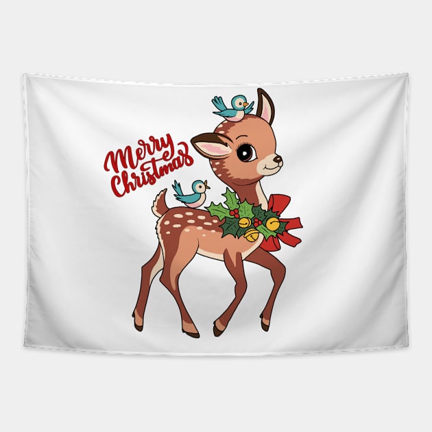 Little Reindeer Tapestry by valentinahramov