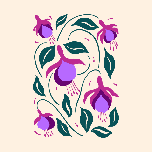 Fuchsia Flowers by JunkyDotCom