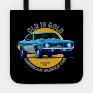 Camaro ZL1 American Muscle Car 60s 70s Old is Gold Tote