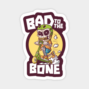 Bad to the Bone // Cute Scooter Skeleton Magnet