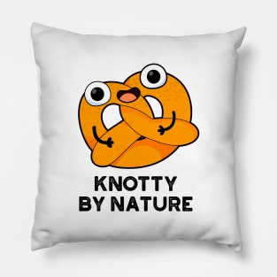 Knotty By Nature Cute Pretzel Pun Pillow