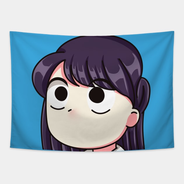 Komi Can't Communicate - intrigued Tapestry by Dokey4Artist