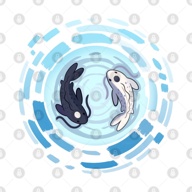 Yin and Yang Koi Whirlpool - Yin Version by Griffywings