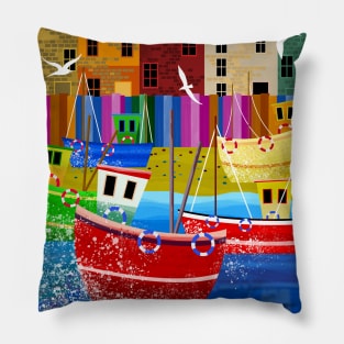 Seaside Town Pillow