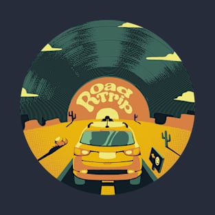 Car Into the Sunset Vinyl by Tobe Fonseca T-Shirt