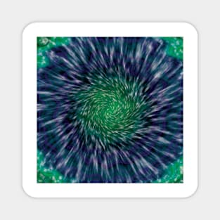 Blue and green circle tie dye Magnet