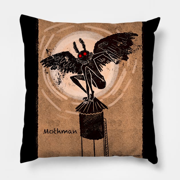 Mothman Pillow by Holly_Pierson_Art