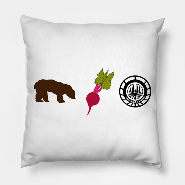 Bears, Beets, Battlestar Galactica Pillow by dani96pepi