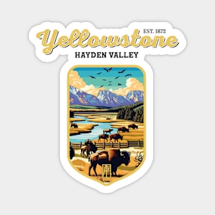 USA - NATIONAL PARK - YELLOWSTONE Hayden Valley - 6 Magnet