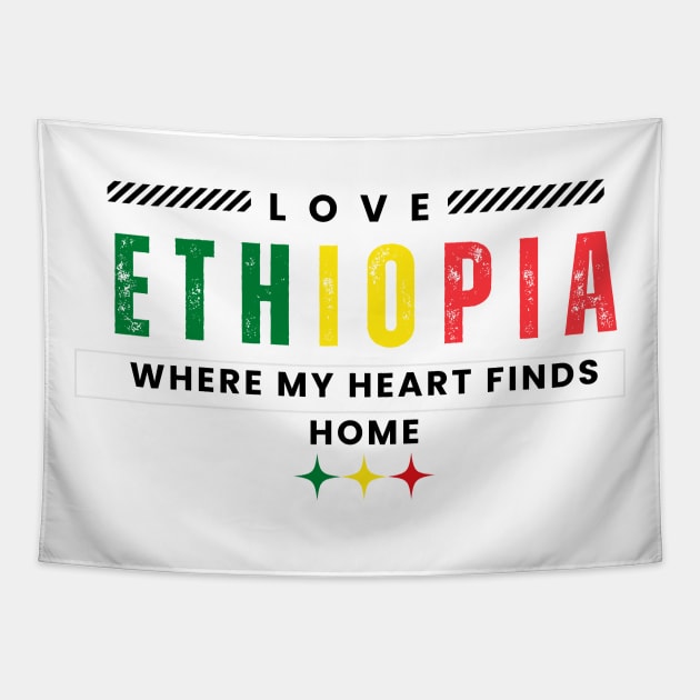 Love Ethiopia Tapestry by Amharic Avenue