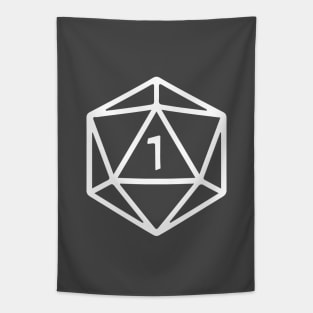 DnD - Natural 1 D20 White Tapestry