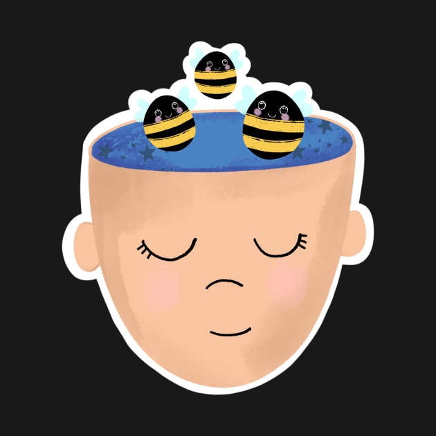 Bees in my head ADHD neurodivergent sticker by tonirainbows