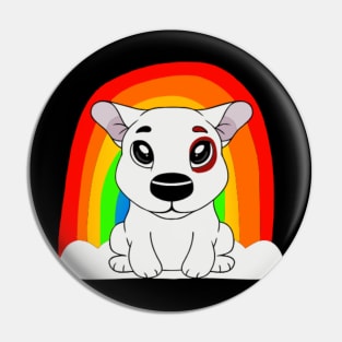 Rainbow Bullseye Team Member Dog Pin