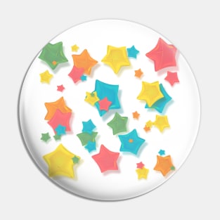 Origami Rainbow Stars Pin