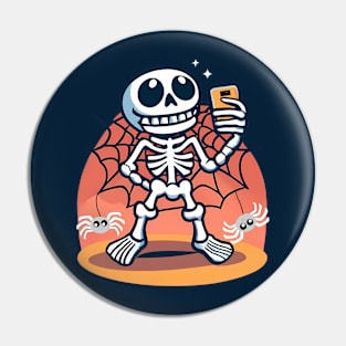 Skeleton Selfie Pin