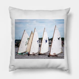 Sailing in a Row Pillow
