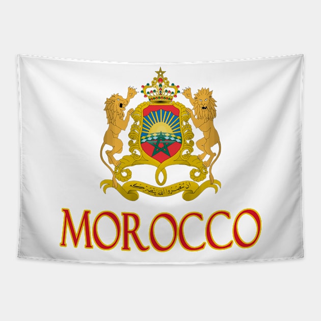 Morocco - Moroccan Coat of Arms Design Tapestry by Naves