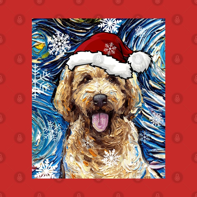 Goldendoodle Santa by sagittariusgallery