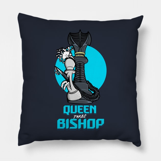 Queen Takes Bishop Pillow by Meta Cortex