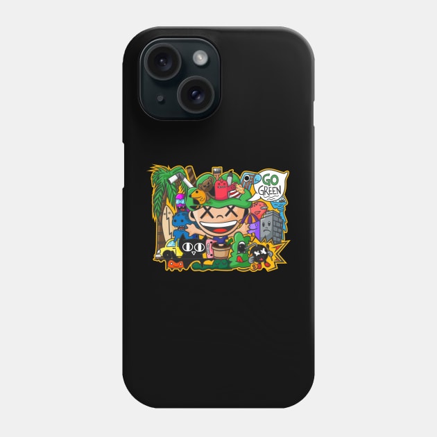 go green doodle art Phone Case by thecave85