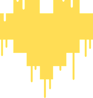 Yellow Dripping Pixel Heart Magnet