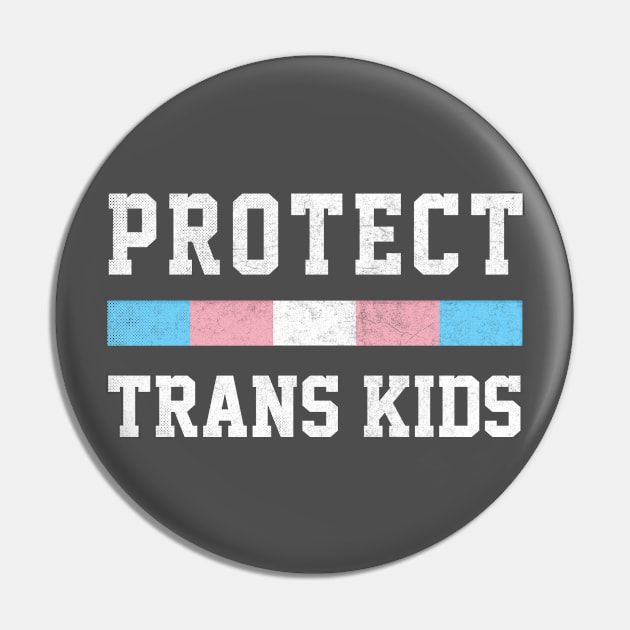 Protect Trans Kids - Trans Flag Design Pin by DankFutura